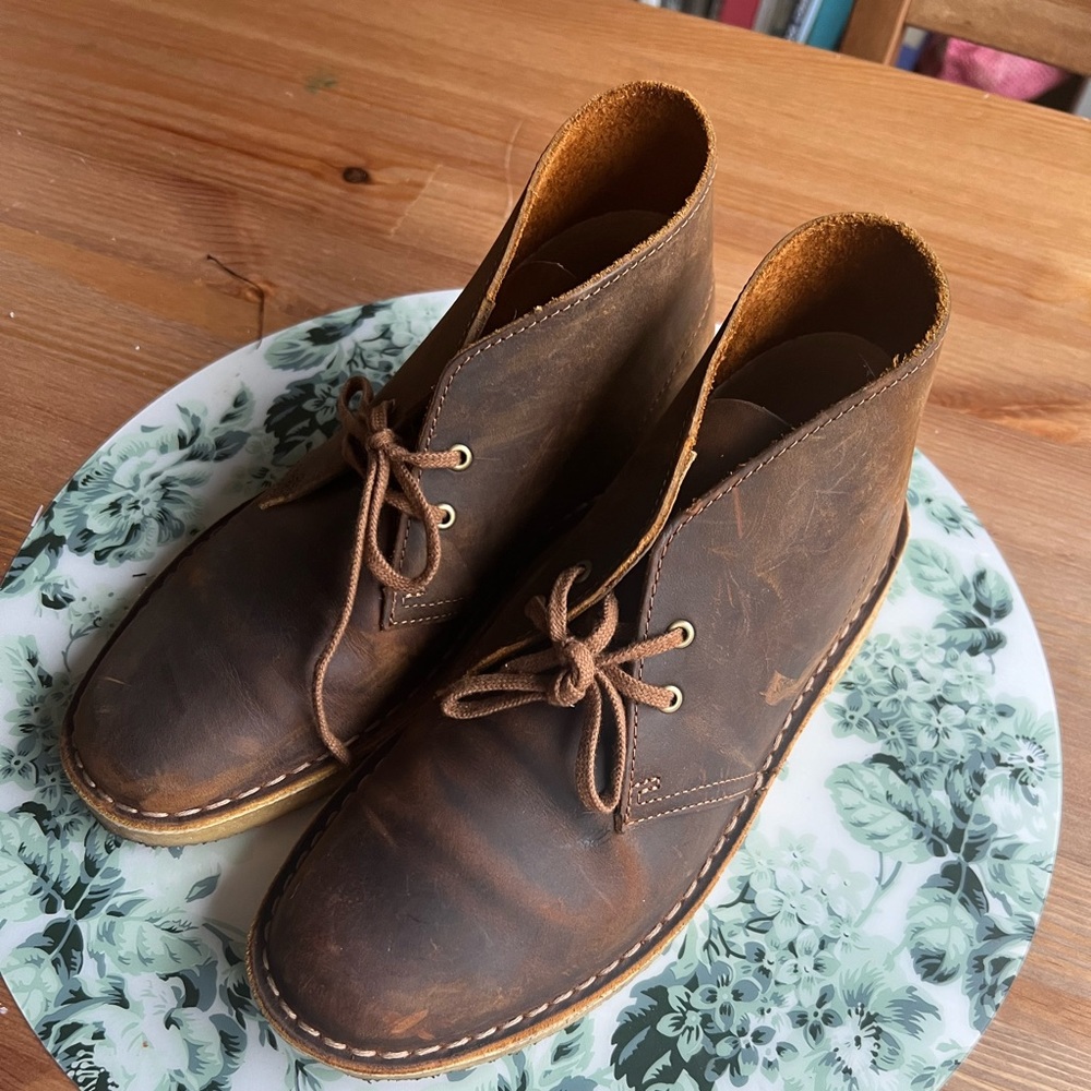 Clarks Originals Desert Boot Chukka Style Beeswax Leather, Size 6M, 38EU